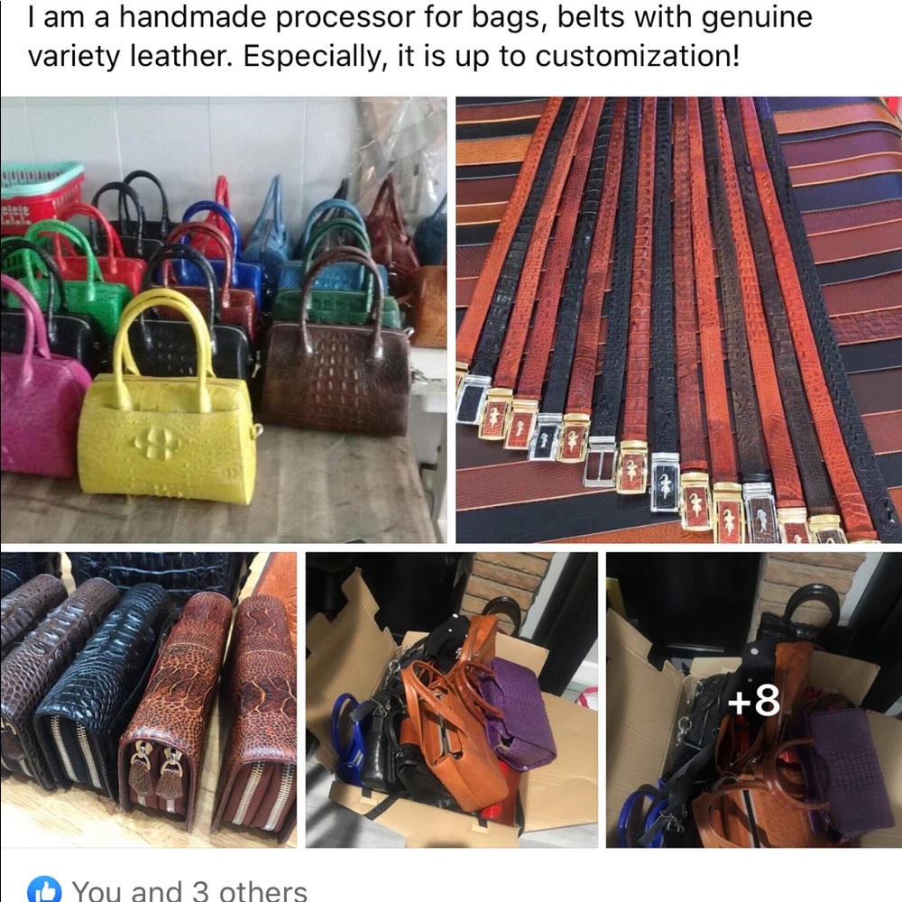 Genuine alligator leather handmade products